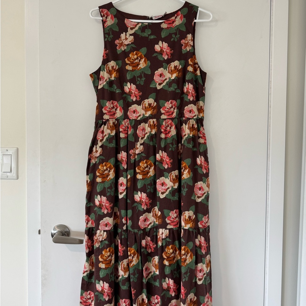 Cath Kidston Brown Floral Midi Sun Dress